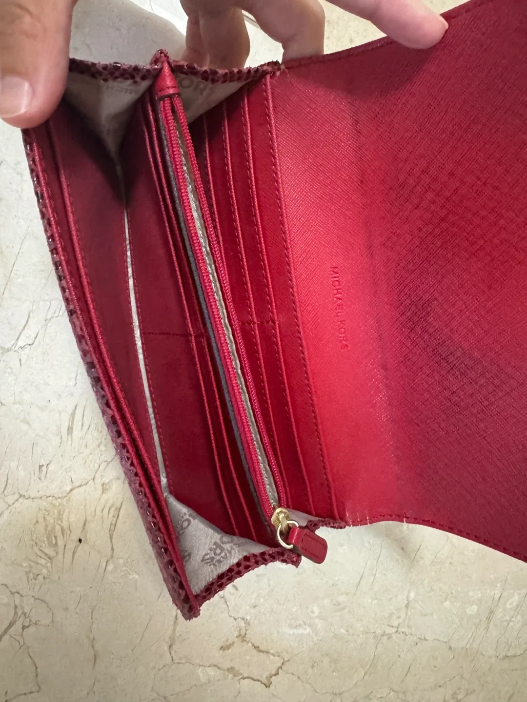 Michael Kors Red Snakeskin Wallet image indicator(4)