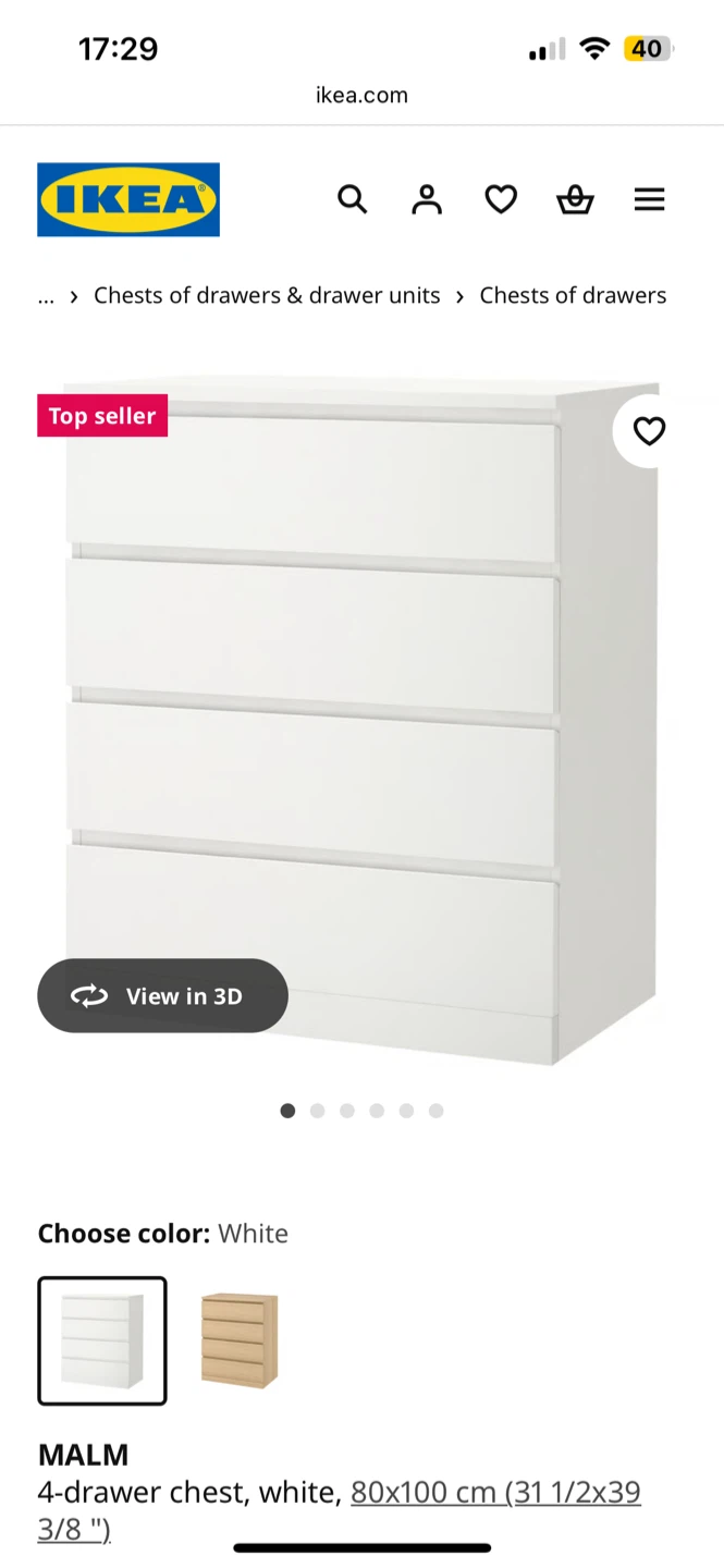 IKEA MALM 4-Drawer Dresser - photo 2