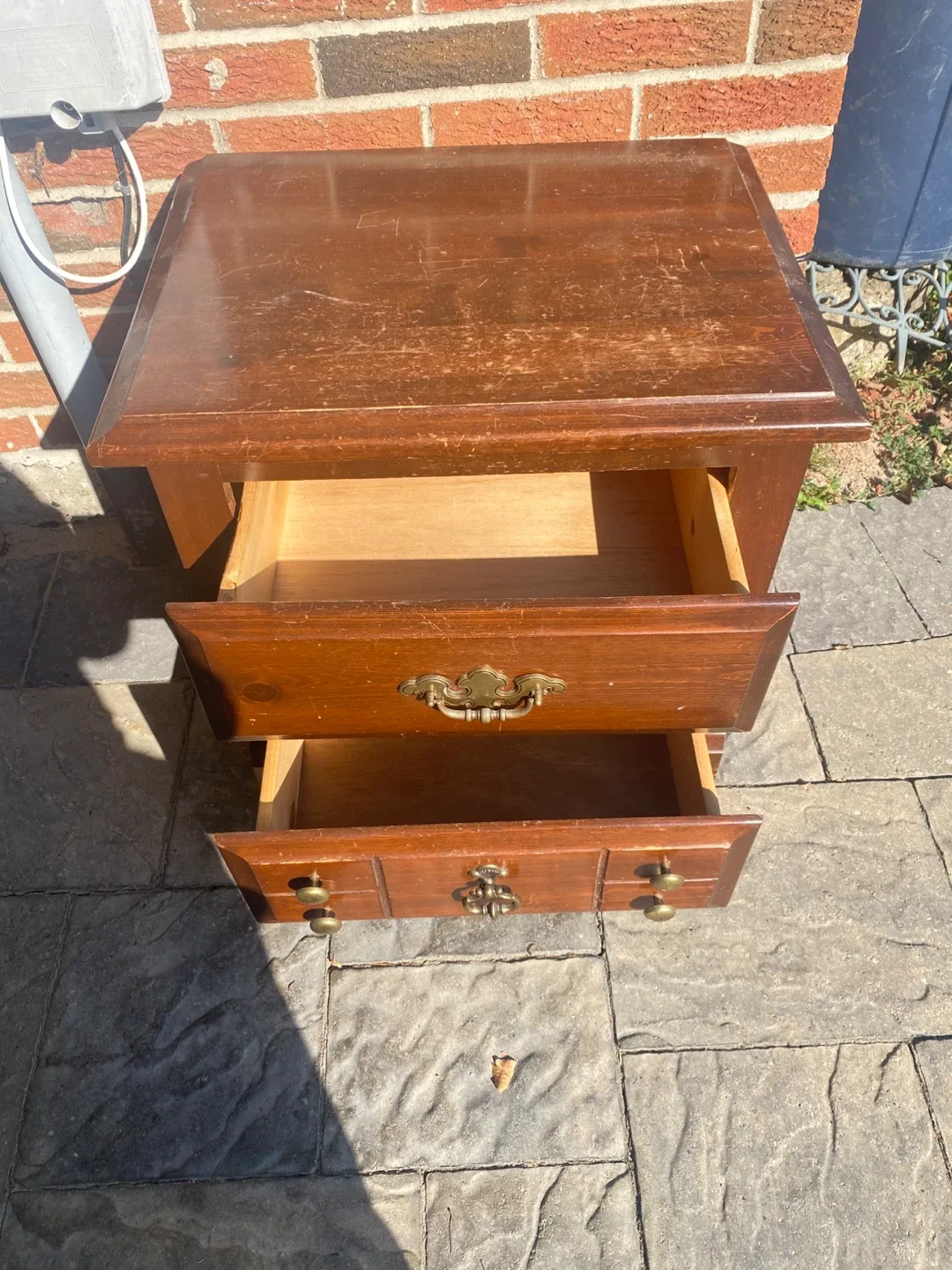 Wooden Bedside Table with Drawers image indicator(2)