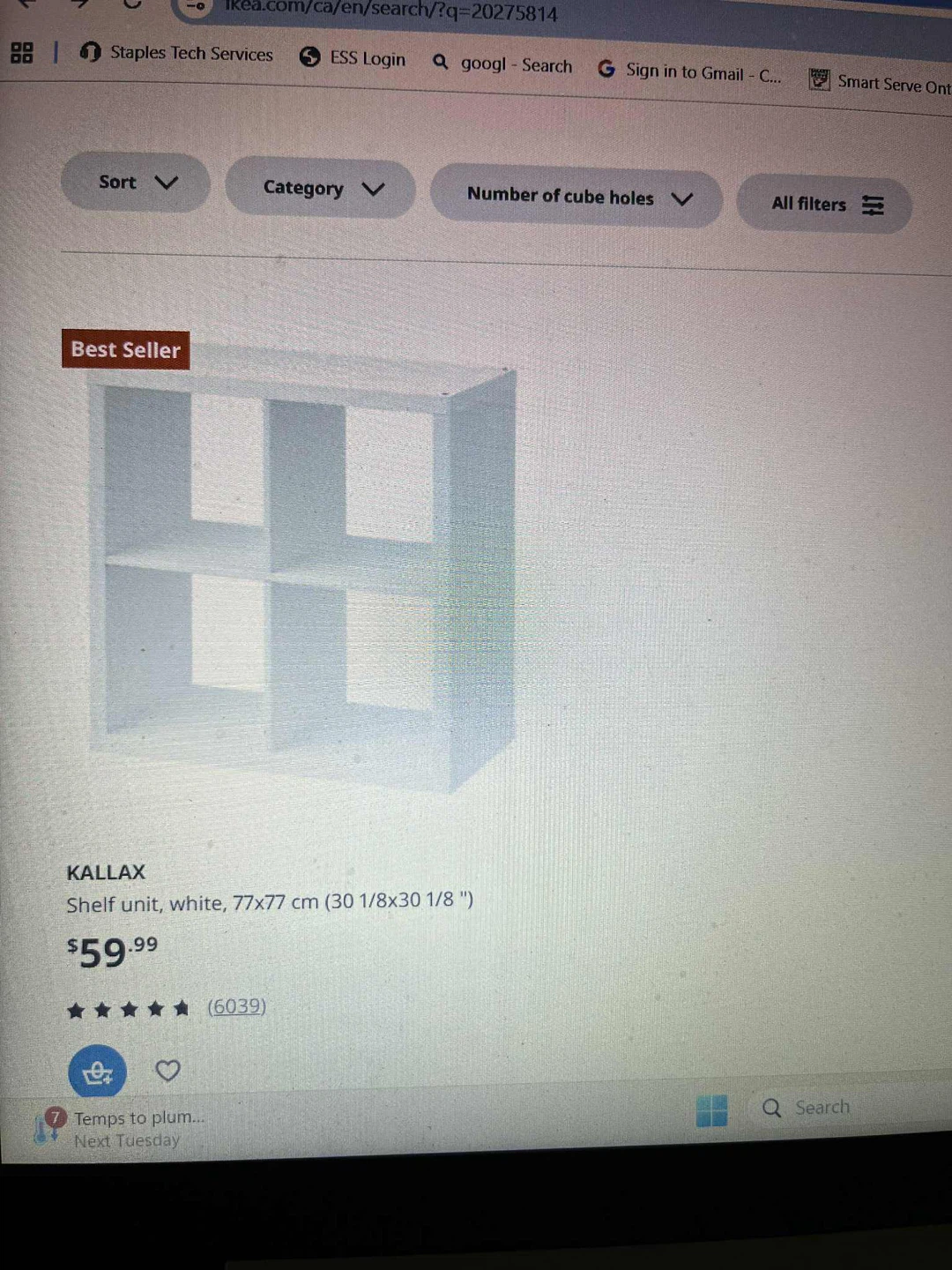 IKEA Kallax White Shelf Unit (77x77 cm)