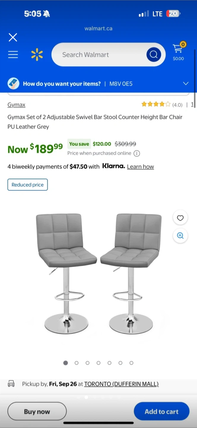 Gymax Grey Adjustable Swivel Bar Stool - New in Box! - photo 5