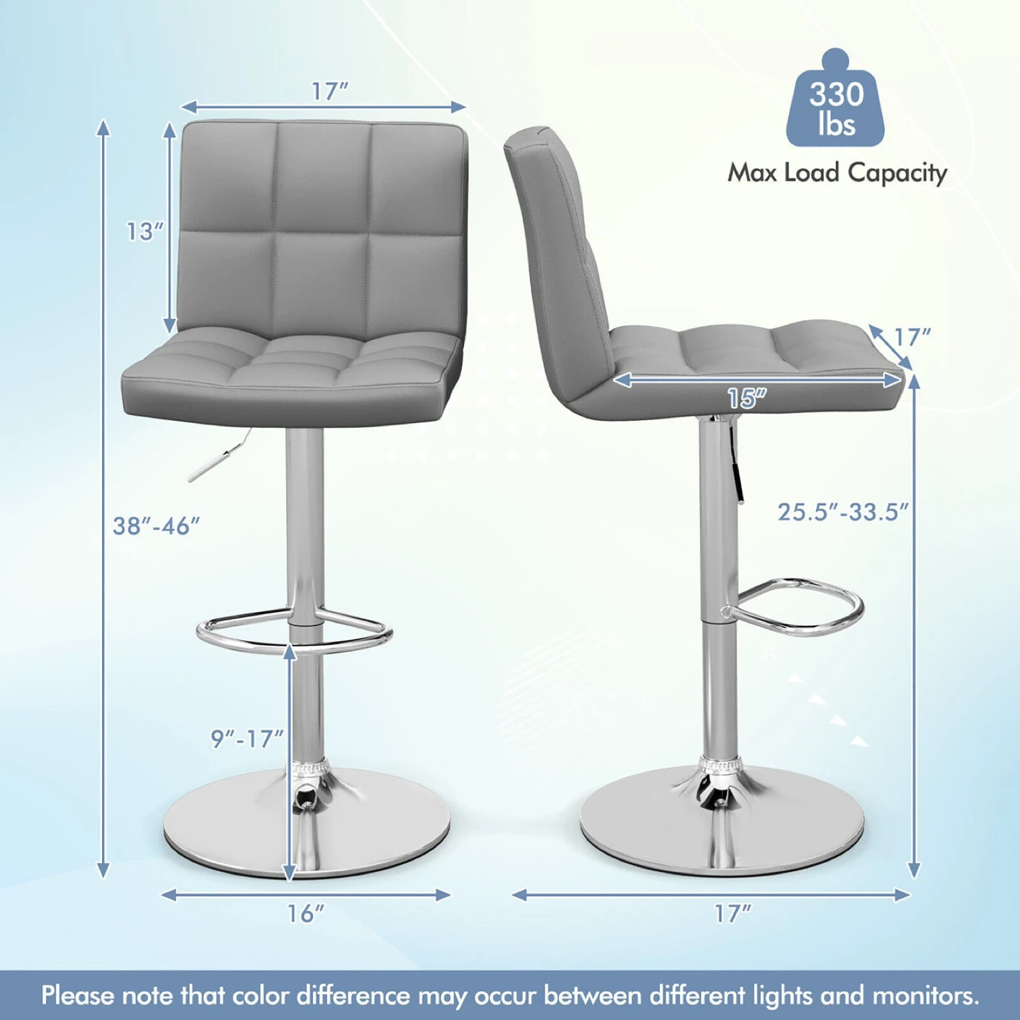 Gymax Grey Adjustable Swivel Bar Stool - New in Box! - photo 4