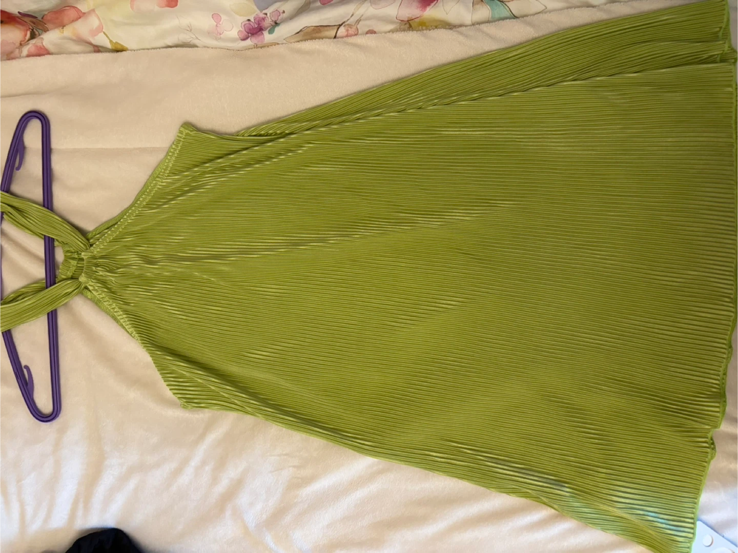 Green Pleated Dress