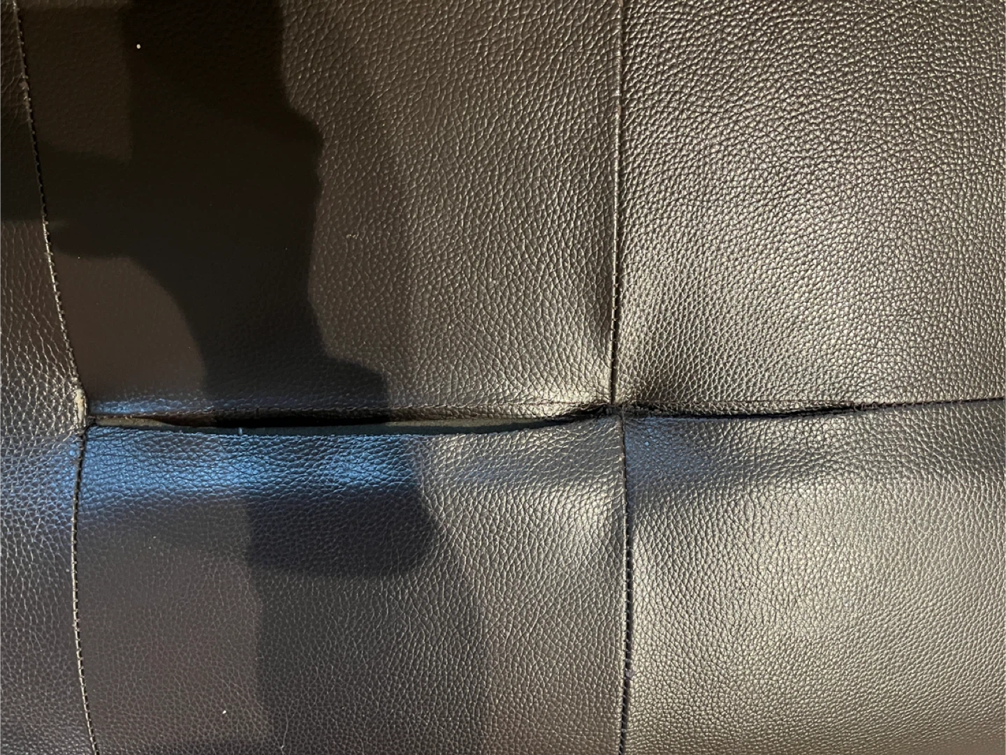 [FREE] Black Leather Sofa with stone and cushion - photo 2