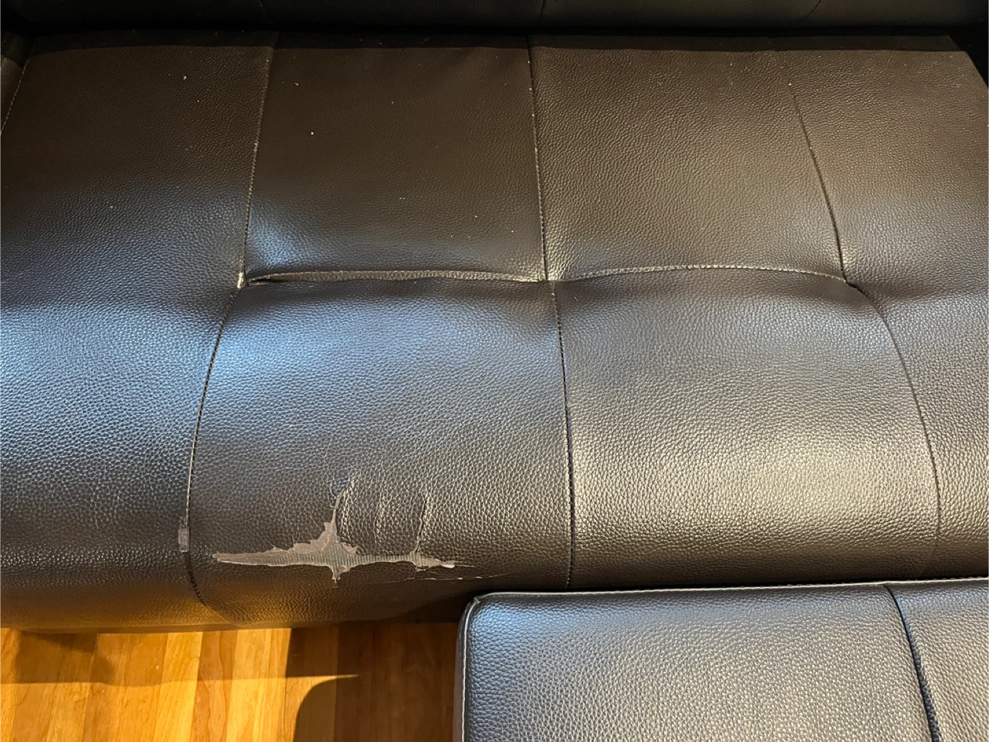[FREE] Black Leather Sofa with stone and cushion - photo 3