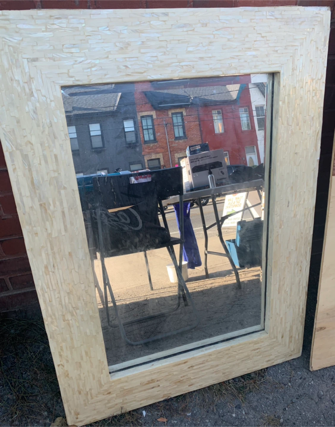 Large Mirror with Textured Frame