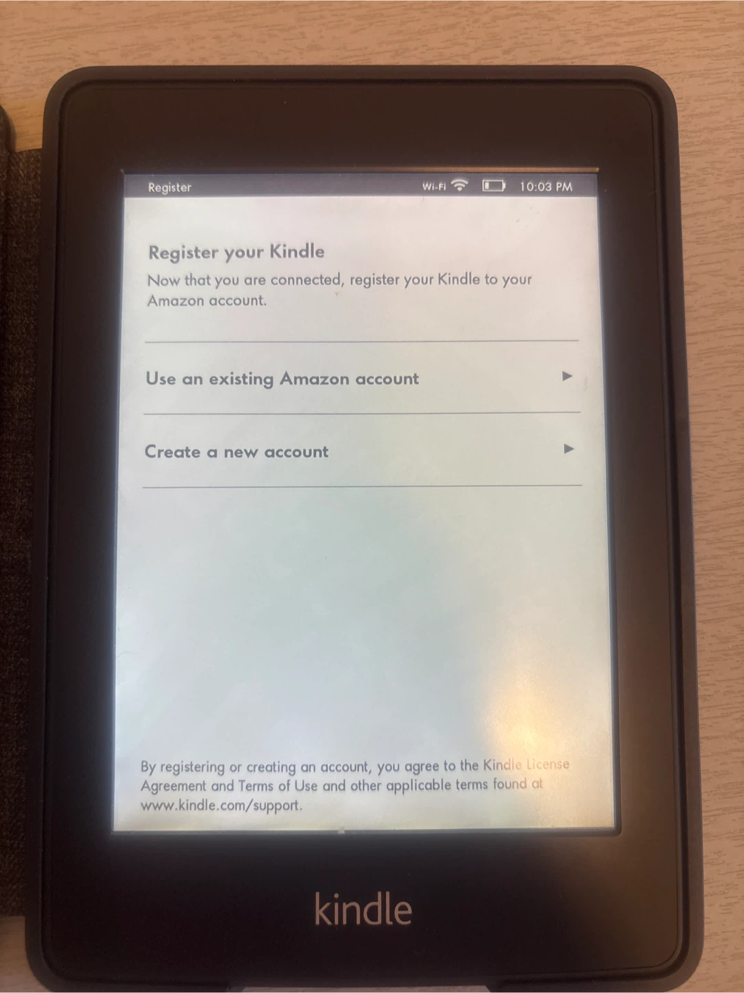 Kindle e-reader with cover