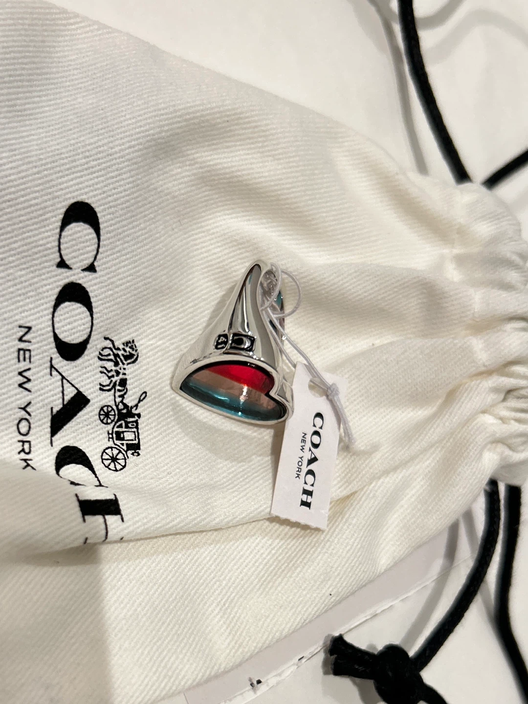 Brand New Coach retail 1941 Collection Rainbow heart  ring - photo 3