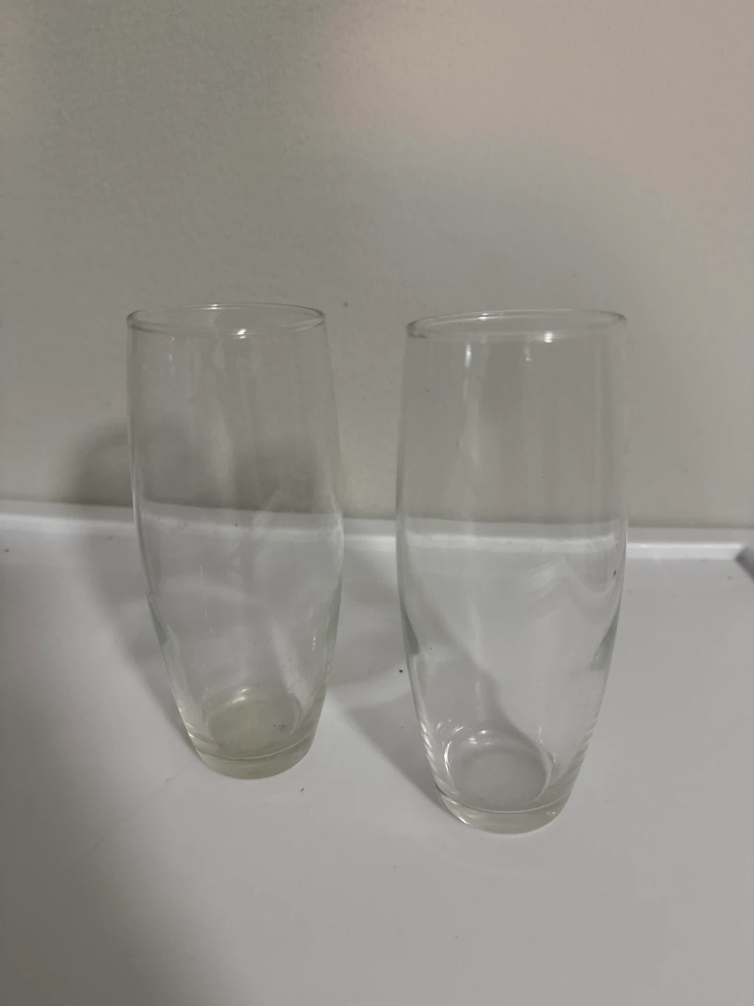 Set of Two Clear Drinking Glasses