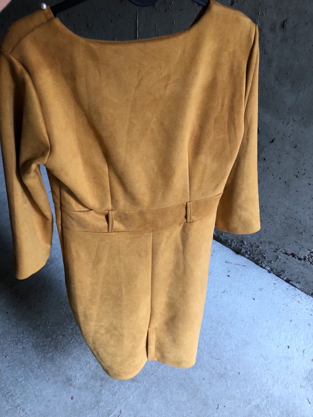 Suede Dress - Mustard Yellow - photo 2