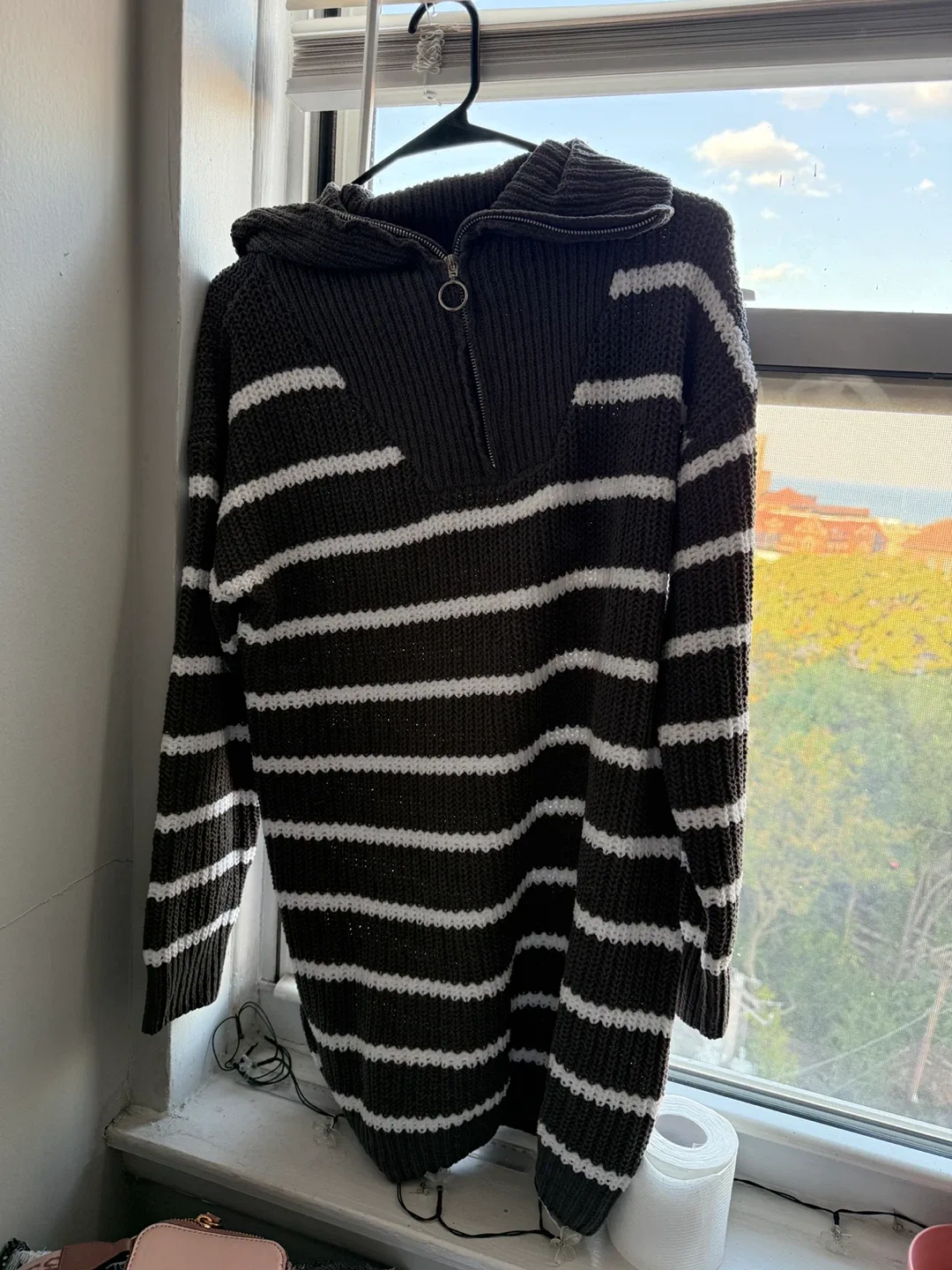 Derek Heart Striped Sweater - Size L thumbnail