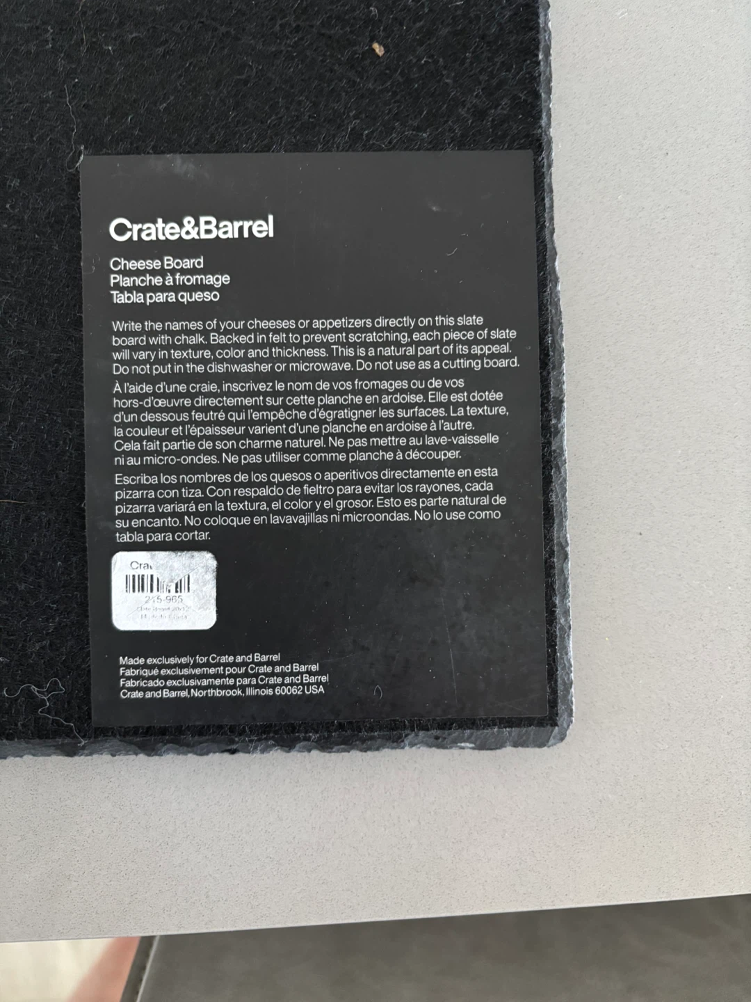 Crate & Barrel Cheese Board with Chalk - photo 4