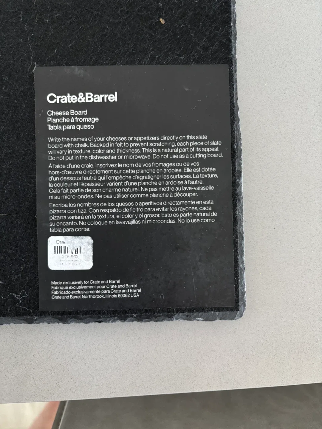 Crate & Barrel Cheese Board with Chalk image indicator(4)