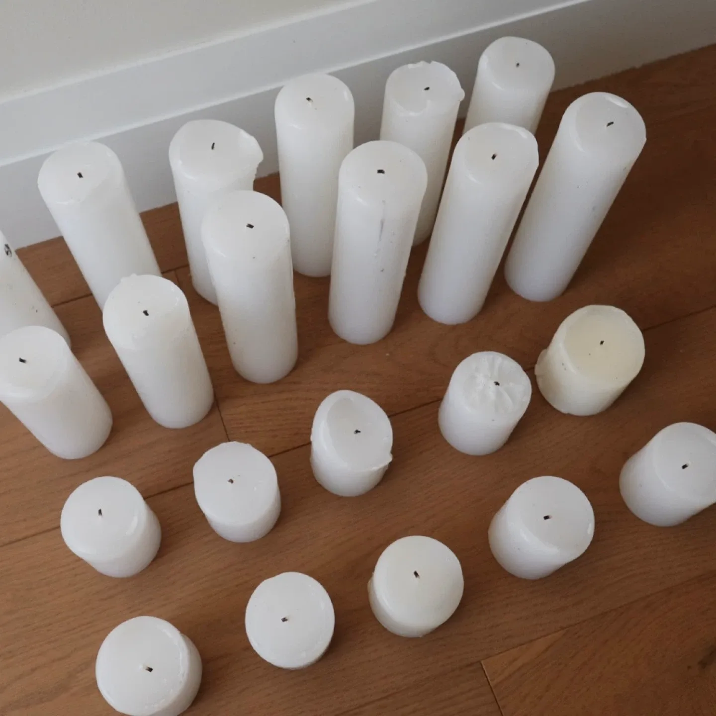 White Pillar Candles (Set of image indicator(2)