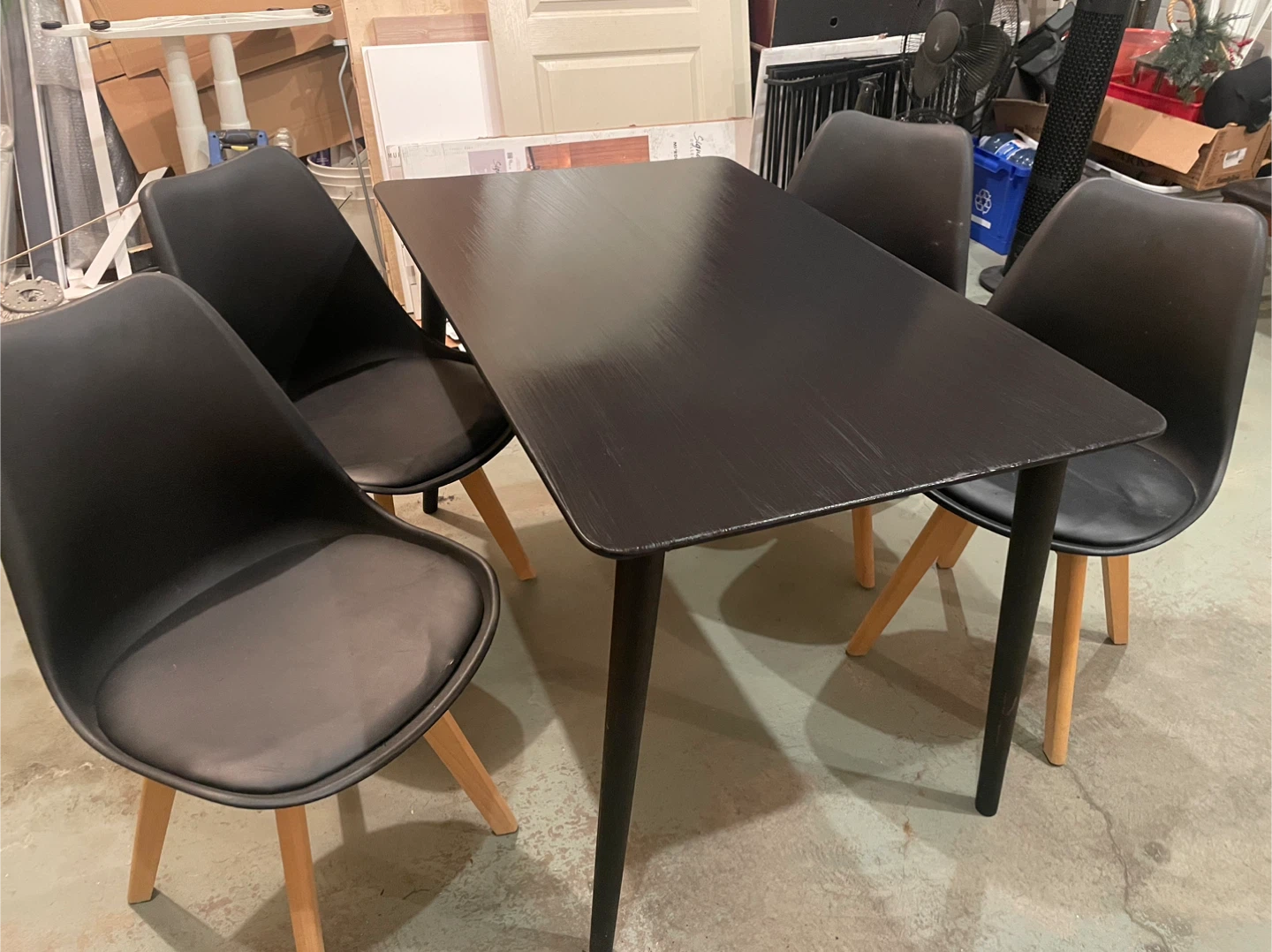 Black Dining Table with 4 Chairs - photo 3