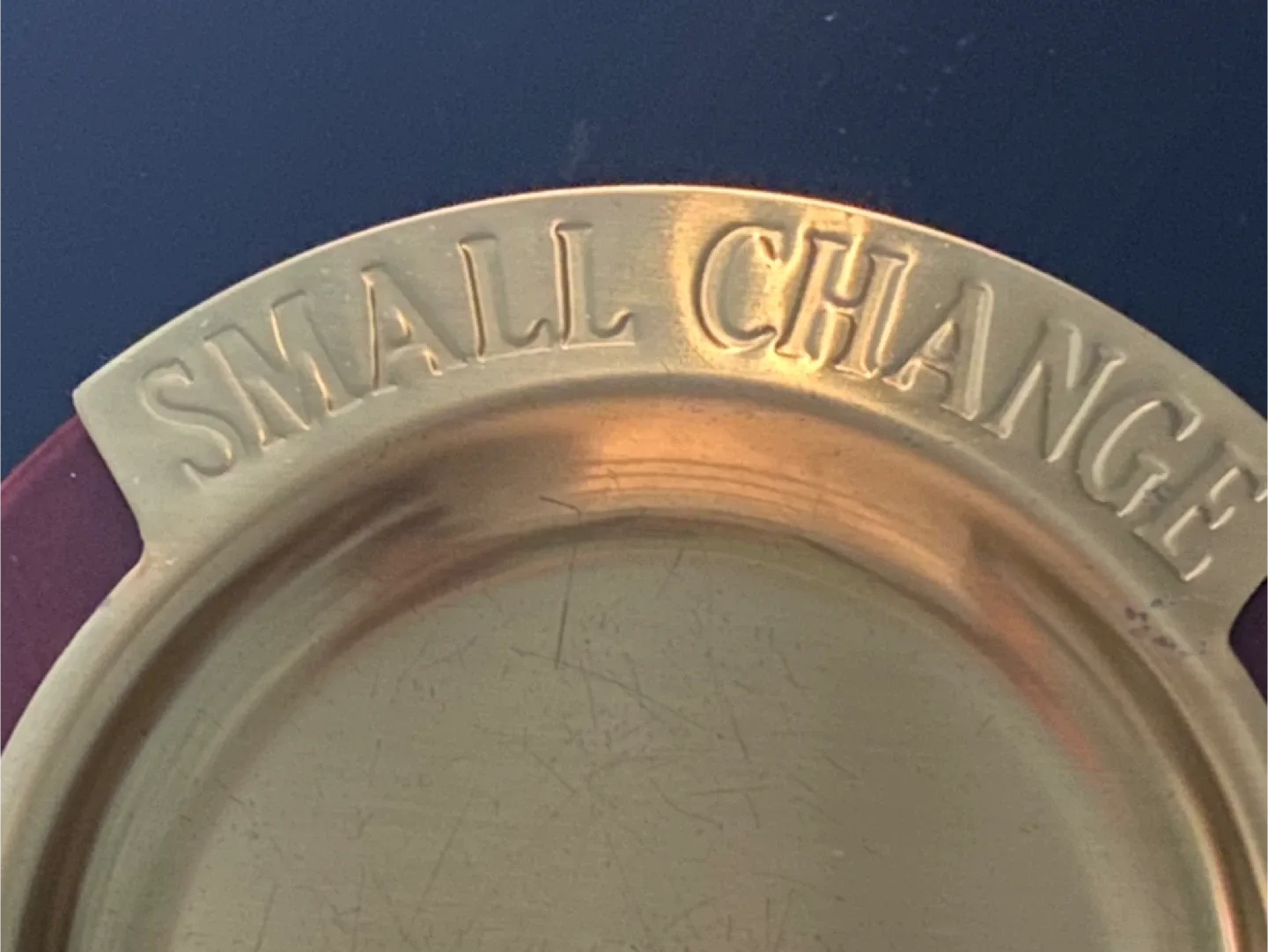 Vintage 1970’s “Small Change” Wood and Brass  Coin Dish! image indicator(2)