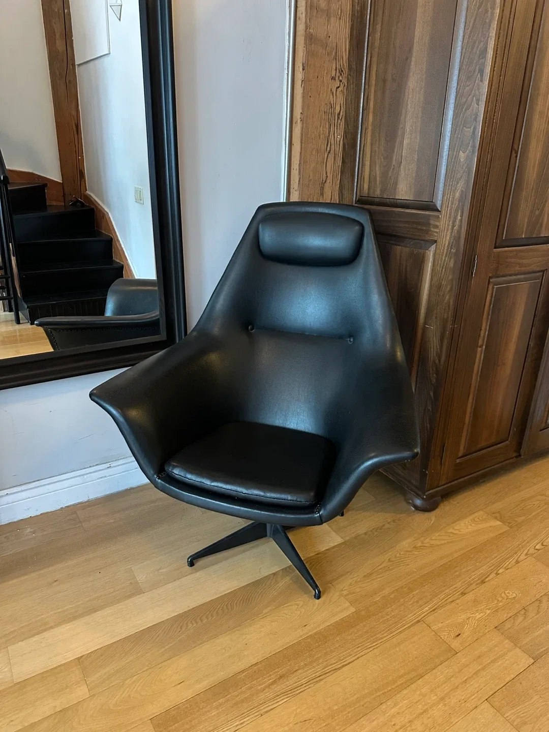 VINTAGE MID CENTURY MODERN SWIVEL ARM LOUNGE CHAIR MCM LOUNGER thumbnail