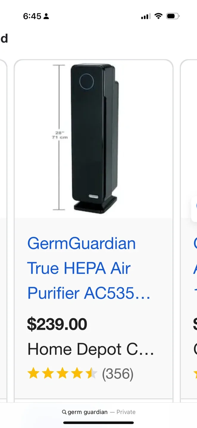 GermGuardian True HEPA Air Purifier AC5350 thumbnail