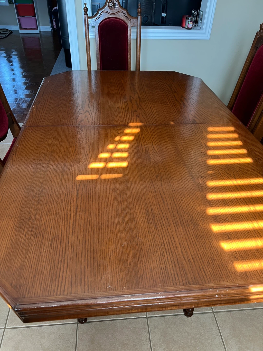 Antique Solid Wood Display Cabinet with Dining Set - photo 5