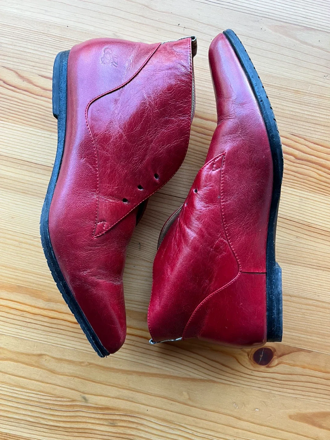 SIZE 8.5 FLUEVOG Red Leather Ankle Boots - MOVING OUT SALE ✈️ thumbnail