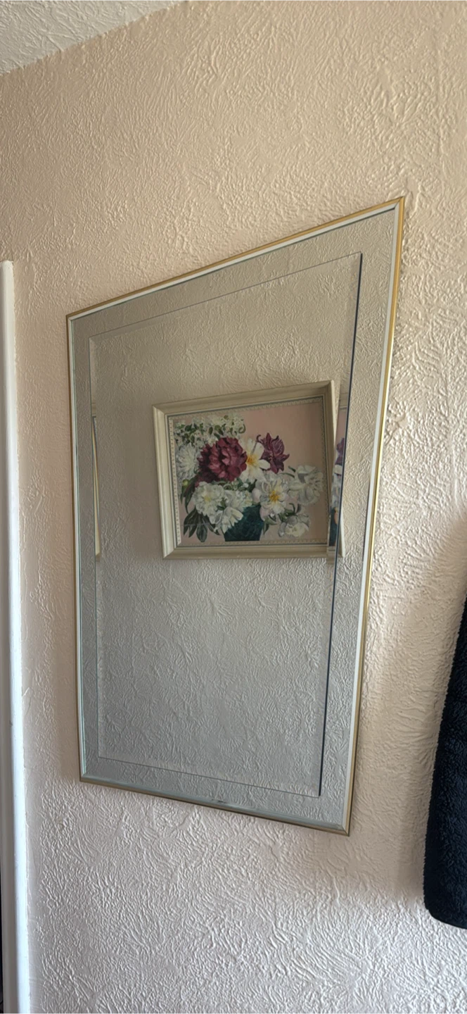 Framed Mirror with Gold Trim