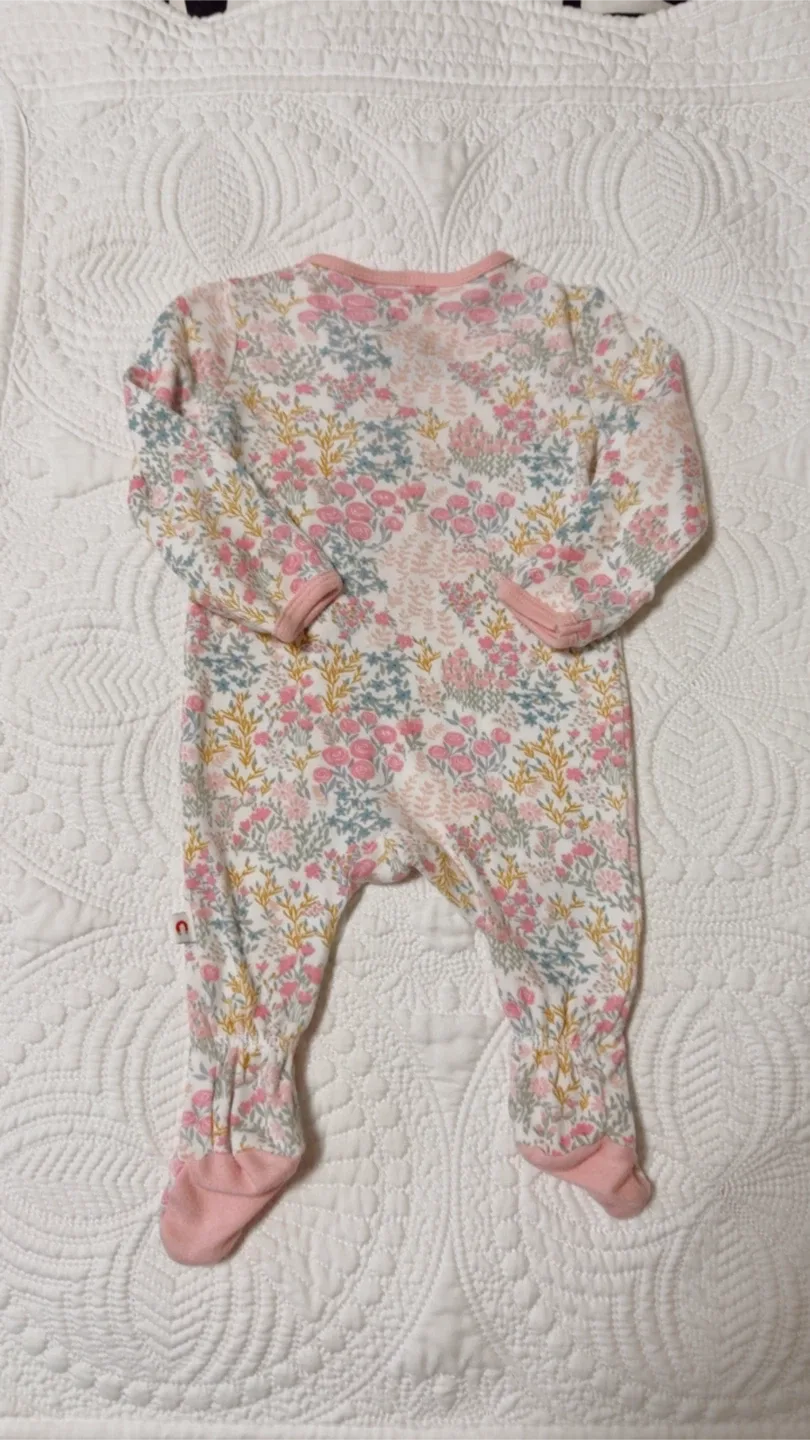 Magnetic Me Floral Footed Pajamas 0-3M image indicator(2)