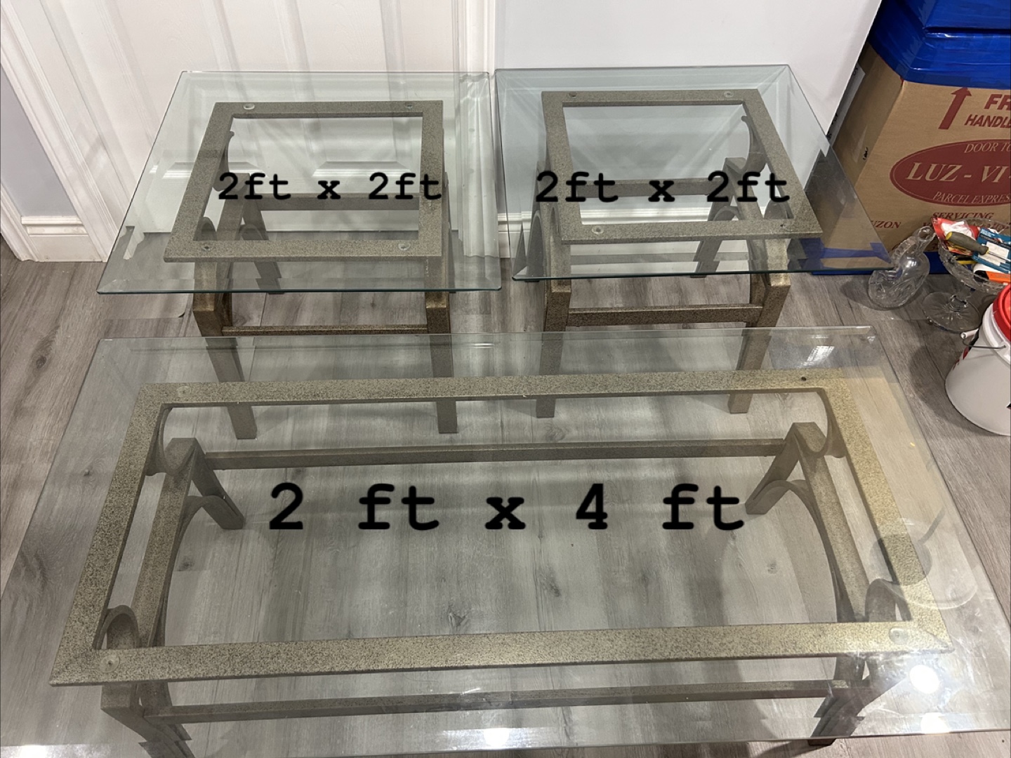 Glass Tables - 2ft x 2ft & 2ft x 4ft