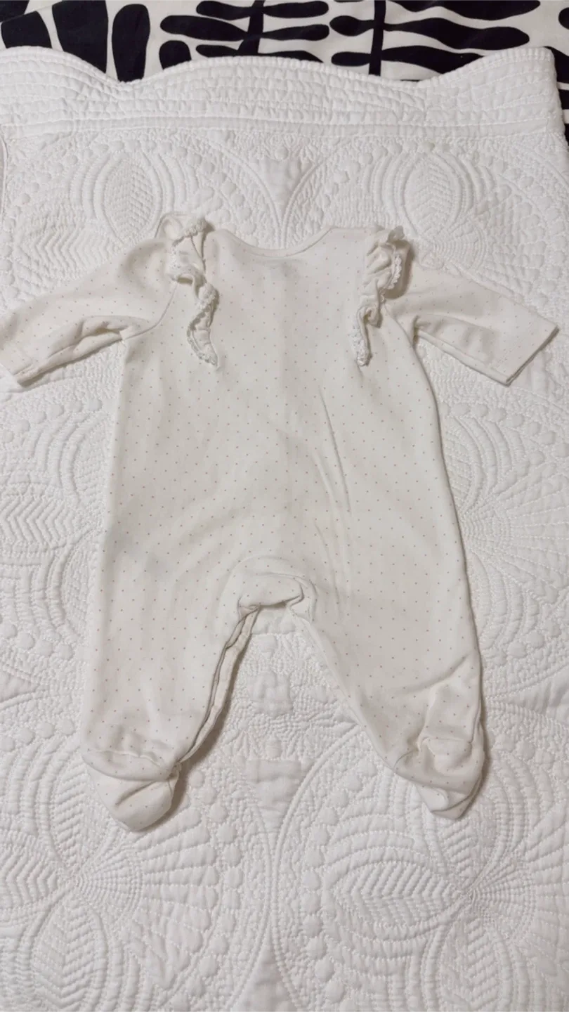 Little Me Newborn White Floral Onesie image indicator(2)