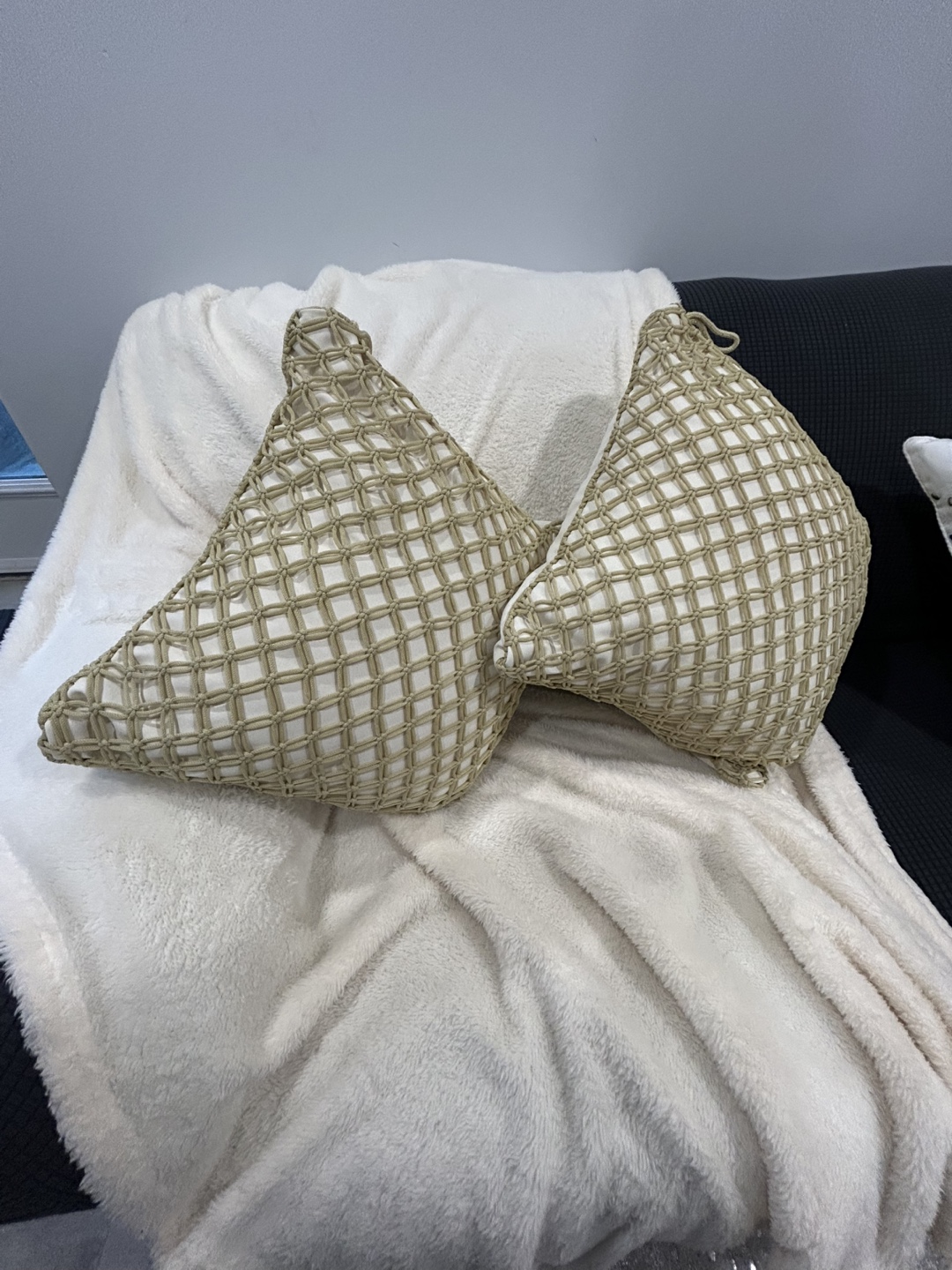 Decorative Beige Throw Pillows - Set of 2 - photo 2