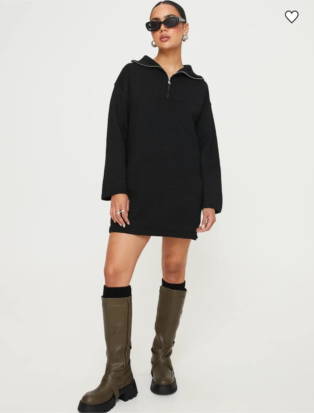 EUC Princess Polly Zip-Up Knit Sweater Dress S/M thumbnail