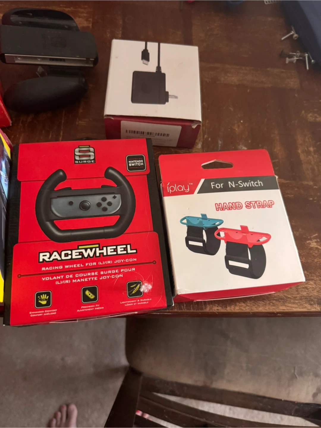 Nintendo Switch Racing Wheel & Hand Strap Bundle
