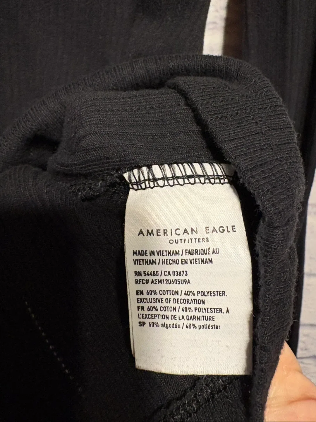 American Eagle Black Long Sleeve Top - Size M image indicator(5)