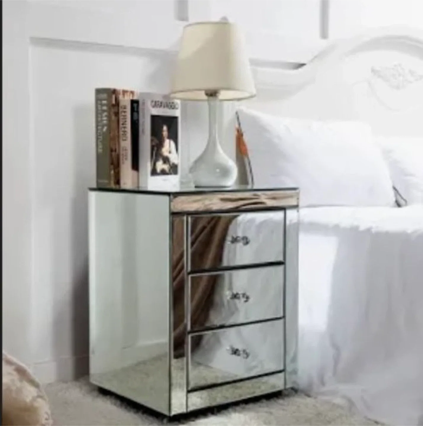 Mirrored 3-Drawer Nightstand image indicator(3)