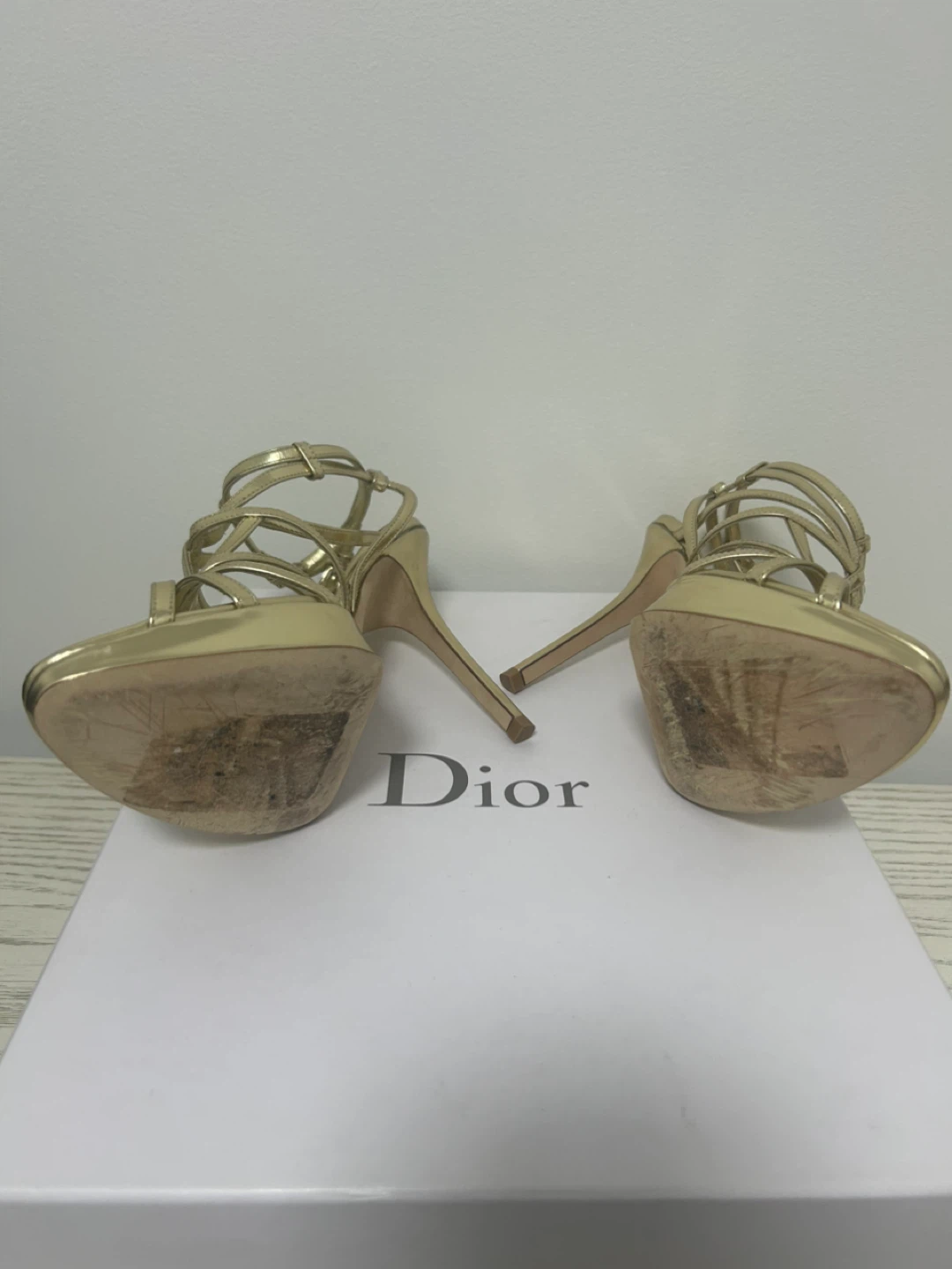 Dior Gold Strappy Heels - photo 4