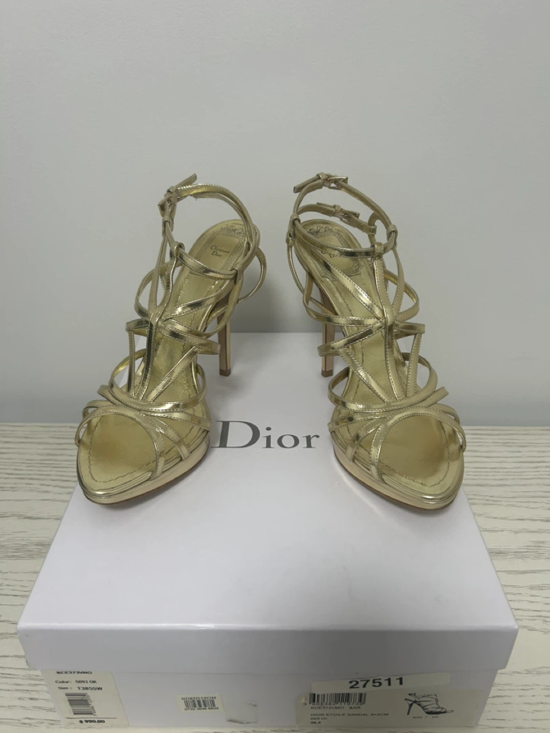 Dior Gold Strappy Heels - photo 2