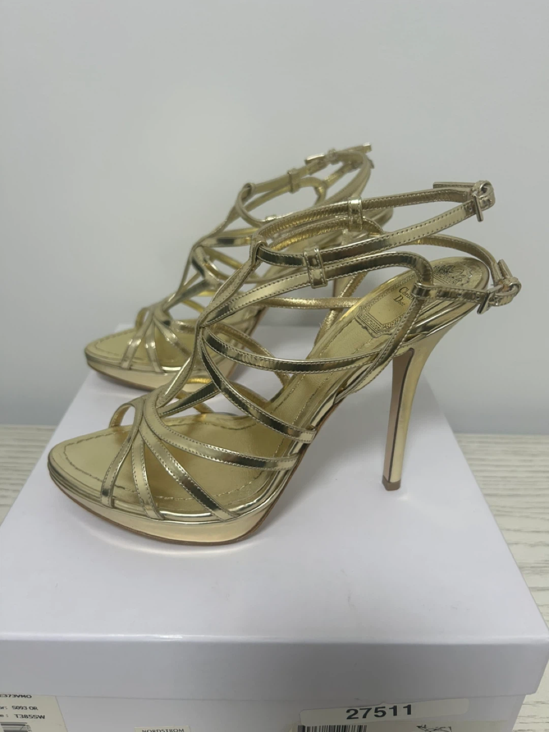 Dior Gold Strappy Heels - photo 3