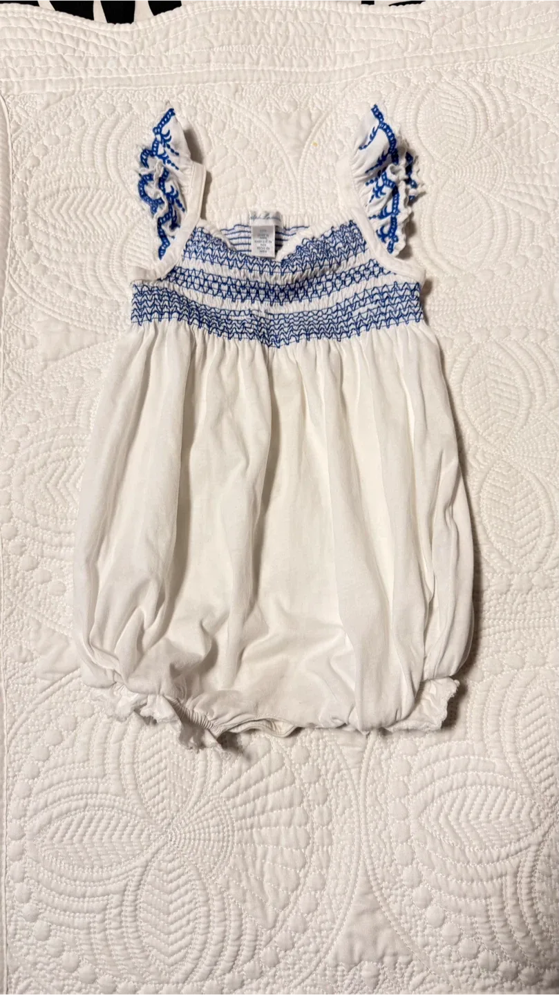Ralph Lauren White & Blue Romper - 12M image indicator(2)