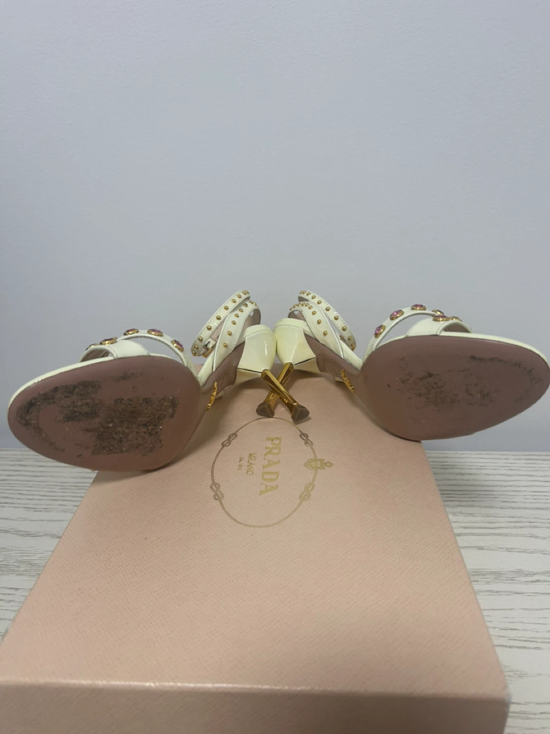 Prada White Heels, - photo 4