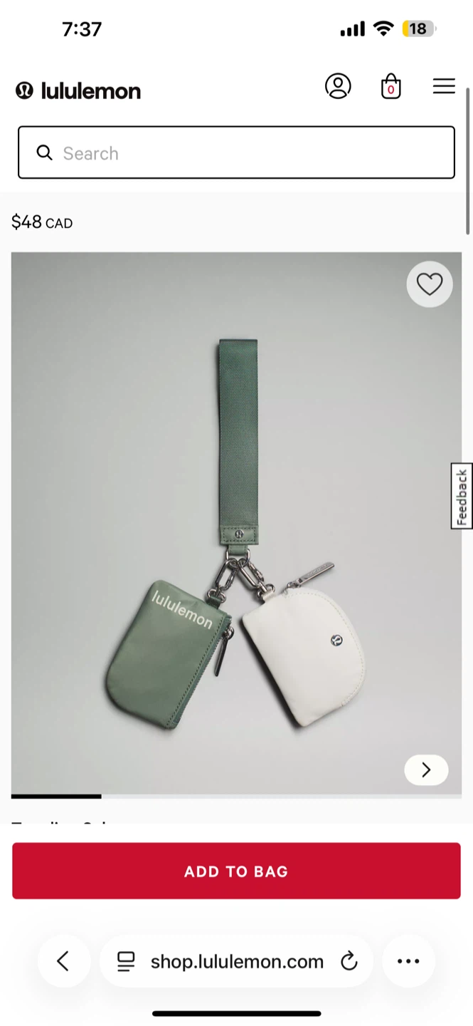 (Grey Eucalyptus/Bone) Lululemon Dual Pouch Wristlet - photo 2