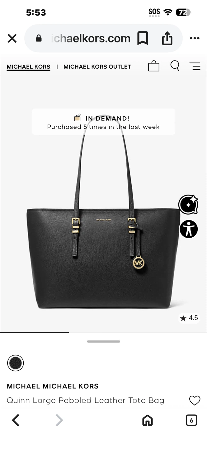 Michael Kors Quinn Large Pebbled Leather Tote Bag - photo 3