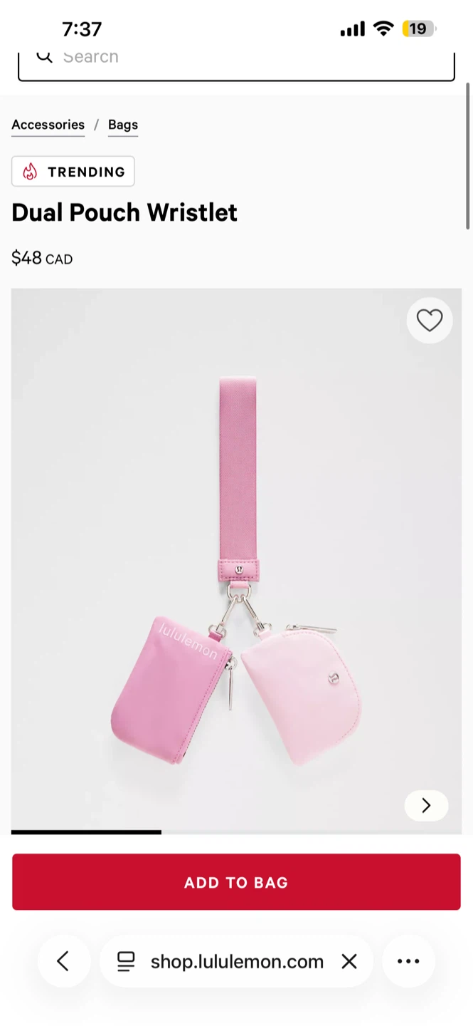 (Pink Frosting/Blissful Pink) Lululemon Dual Pouch Wristlet - photo 2