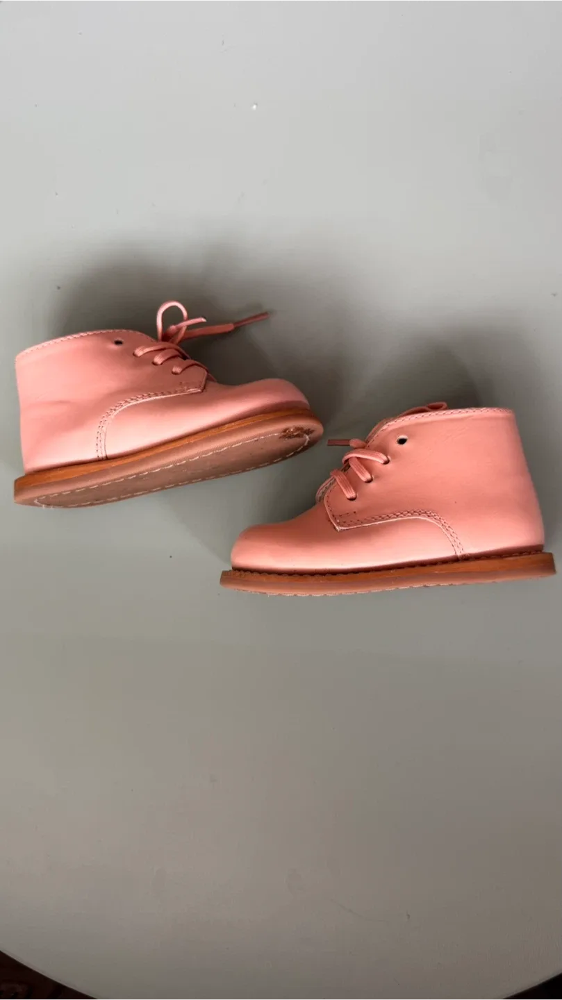 Josmo Classic Pink Leather Baby Hightops- Size 5 image indicator(2)