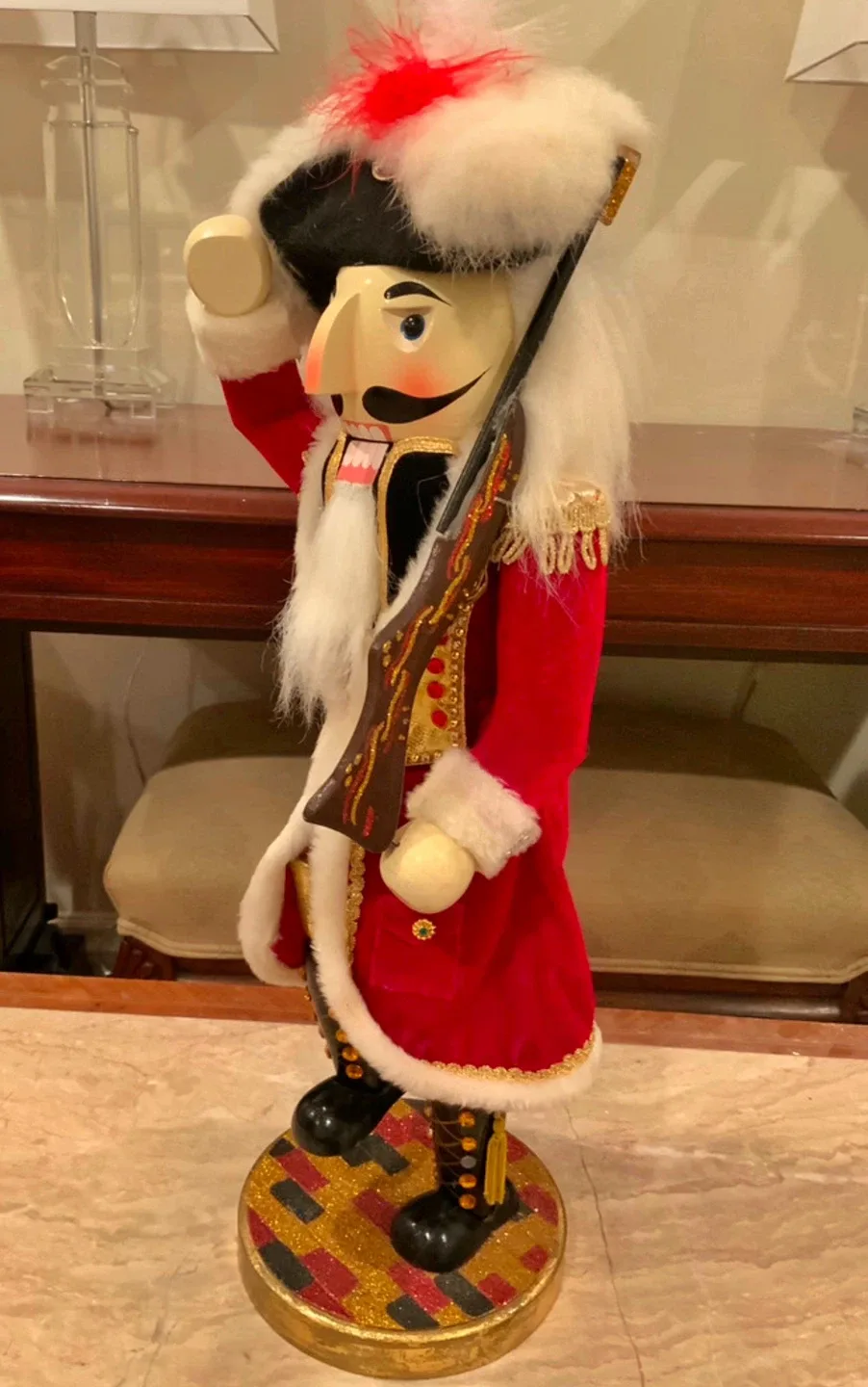 ⭐️LARGE VERY RARE VINTAGE SALUTING MARCHING SOLDIER NUTCRACKER image indicator(2)