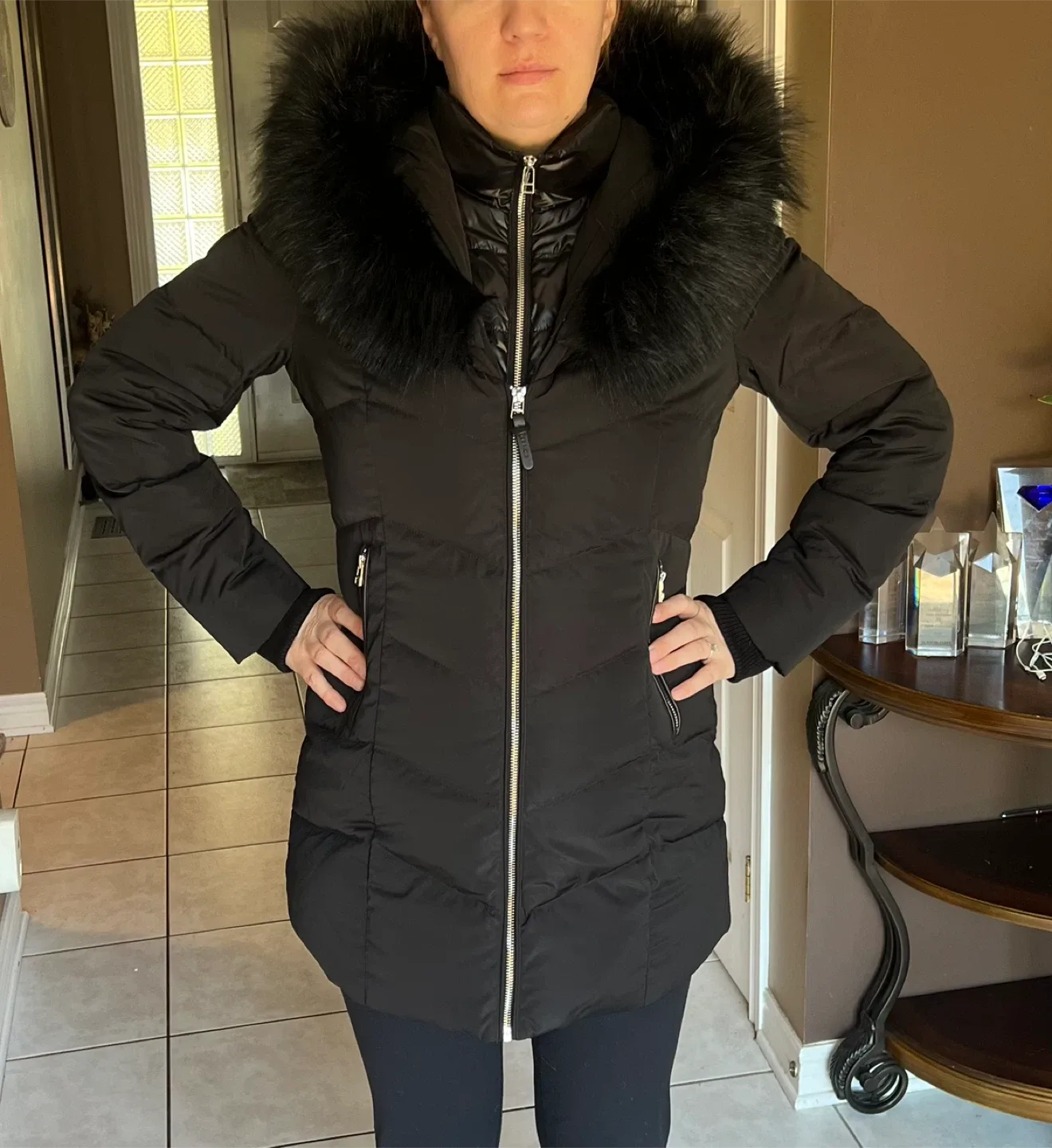 Atelier Noir Black Winter Puffer Coat size small thumbnail