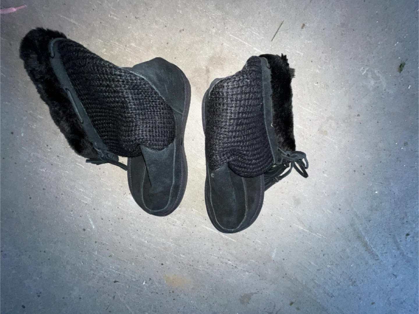 Black Knit Cuff Boots size 7 - photo 3