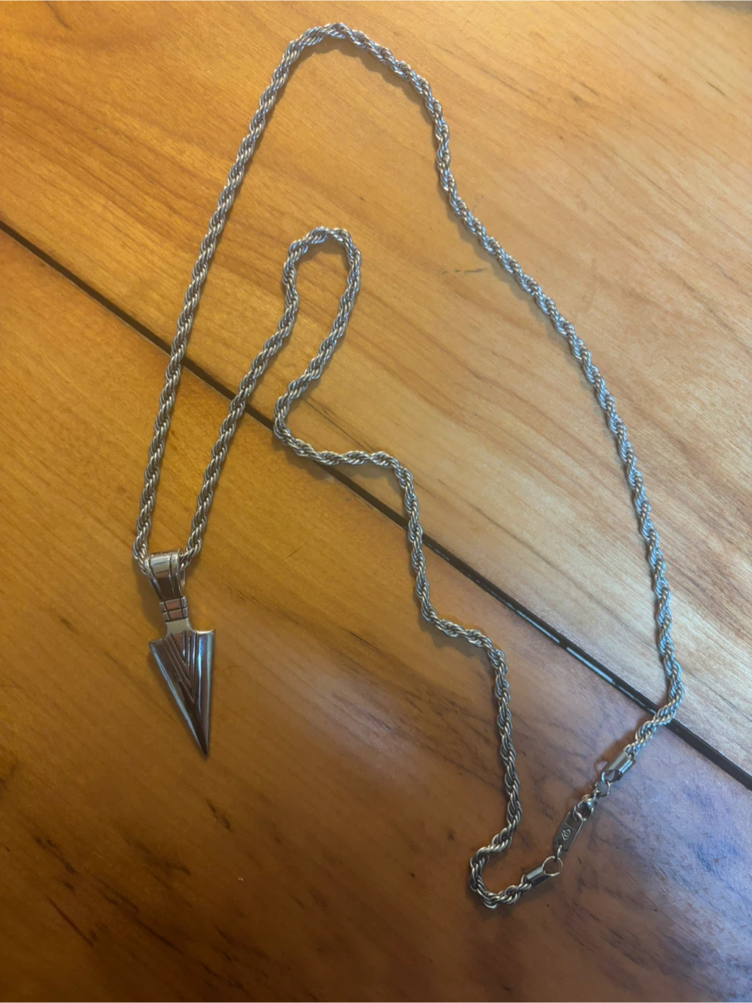 Silver Arrowhead Pendant Necklace