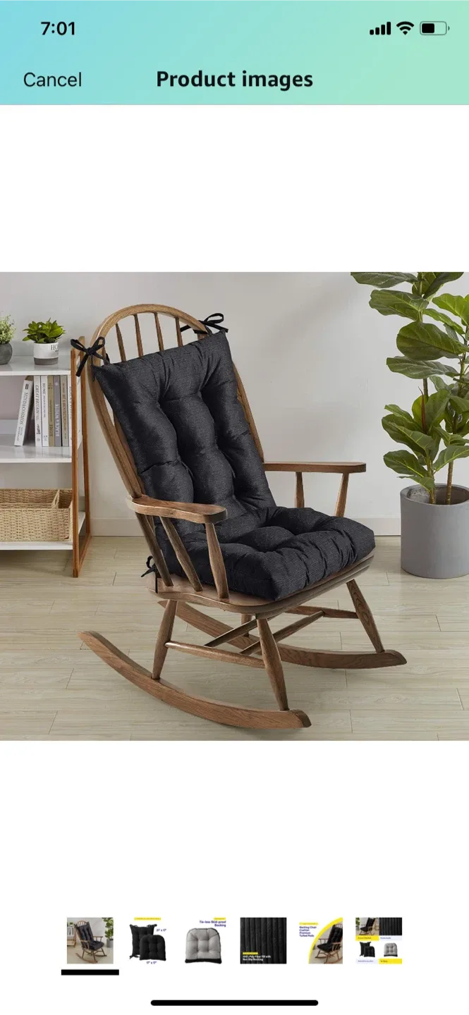 Sweet Home Collection Rocking Chair Cushion - Gray image indicator(2)