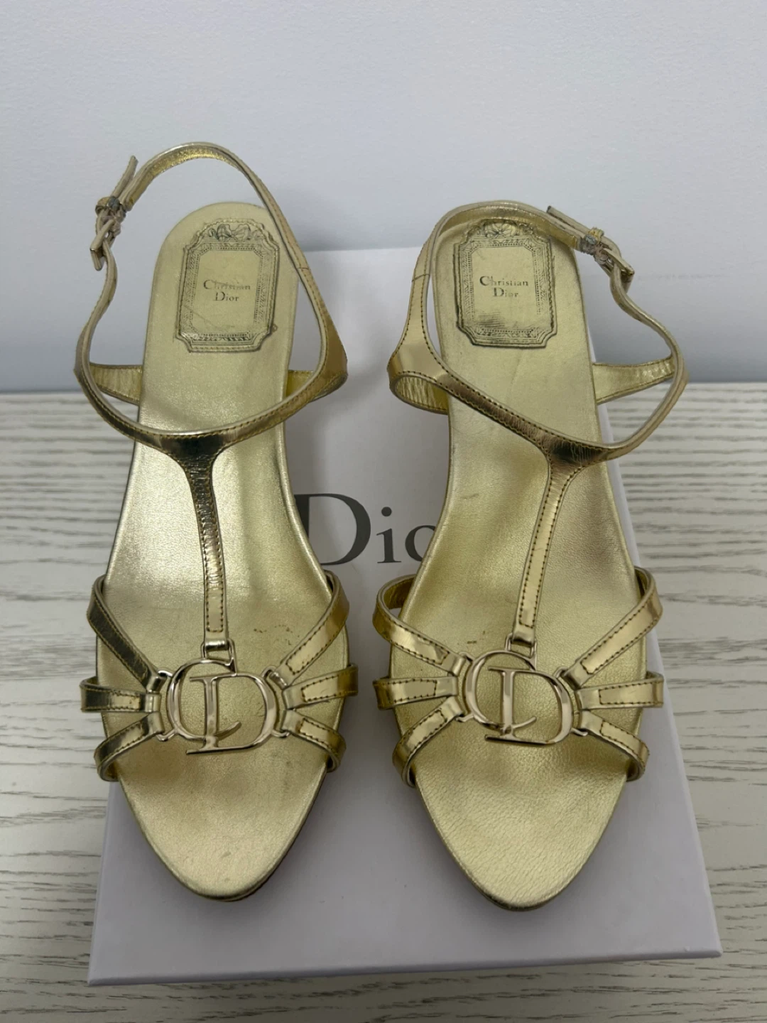 Christian Dior Gold Sandals