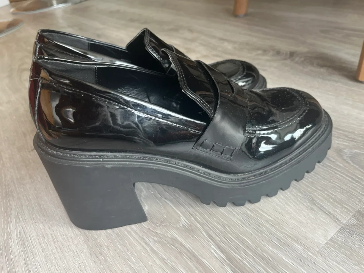 Steve Madden Black Patent Leather Platform Loafers image indicator(2)