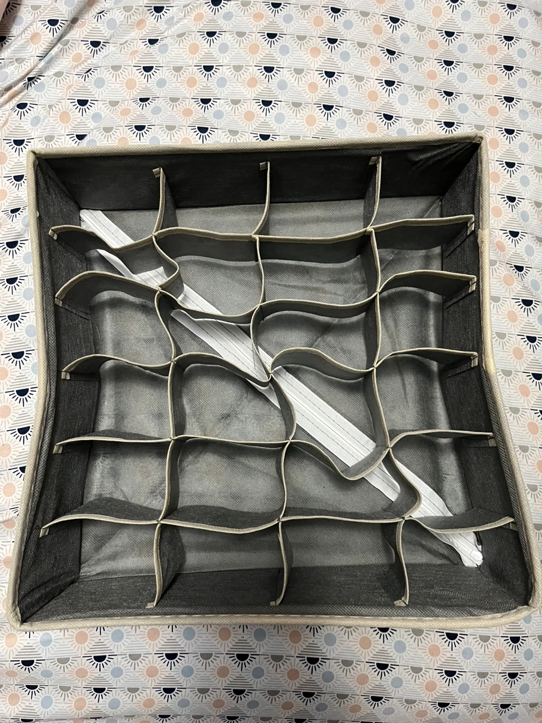 Grey Foldable Drawer Organizer